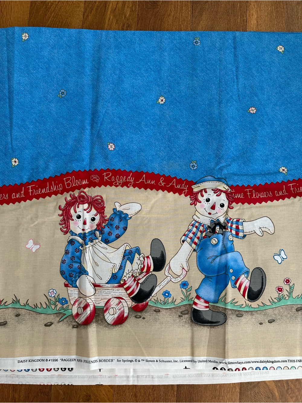 Vintage 1996 Daisy Kingdom "Raggedy Ann and Friends Border" fabric panel